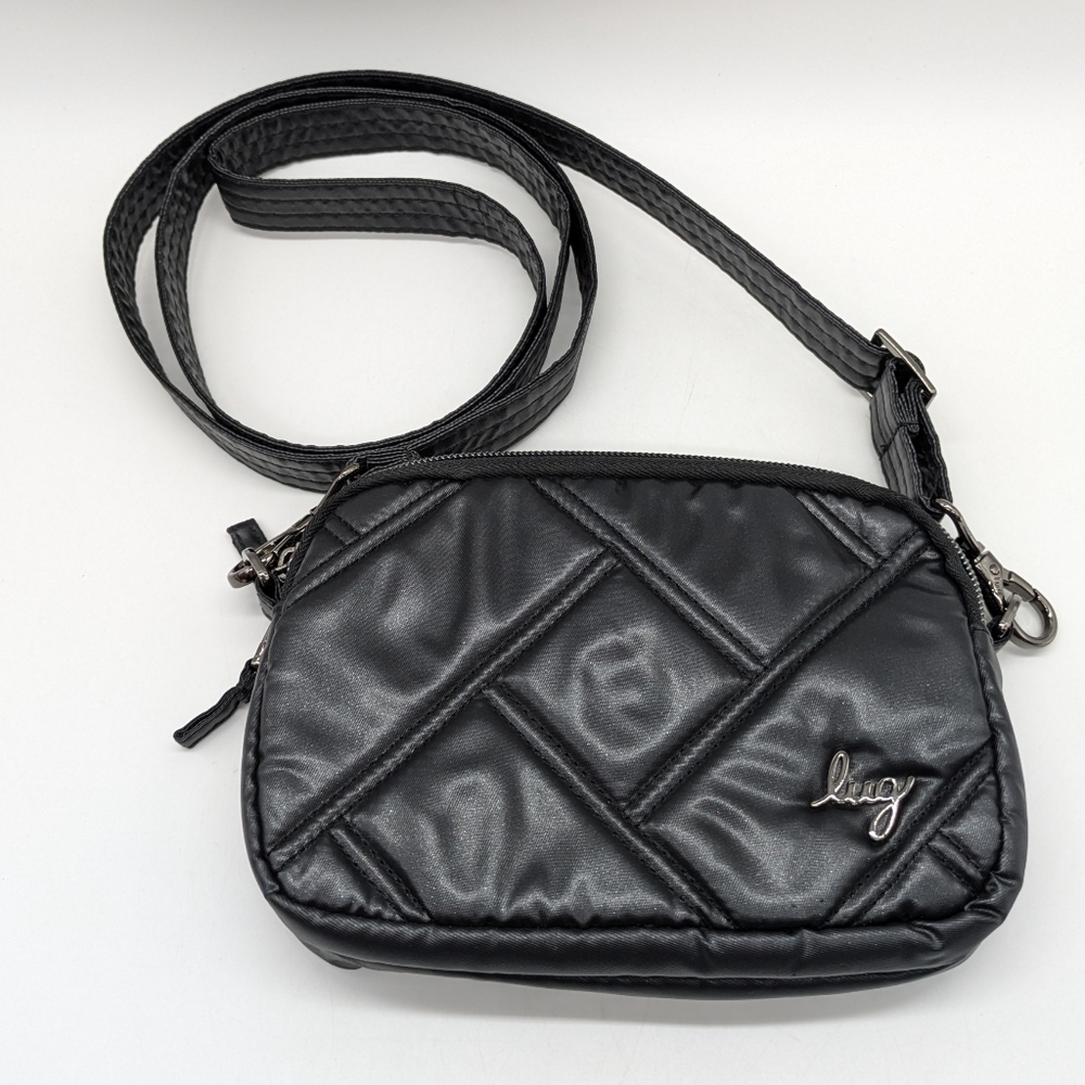 Lug Coupe SE Shimmer Black Adjustable Convertible Small Purse